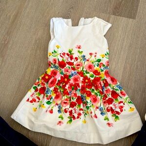 Mayoral floral dress, multicolor and white zip up the back